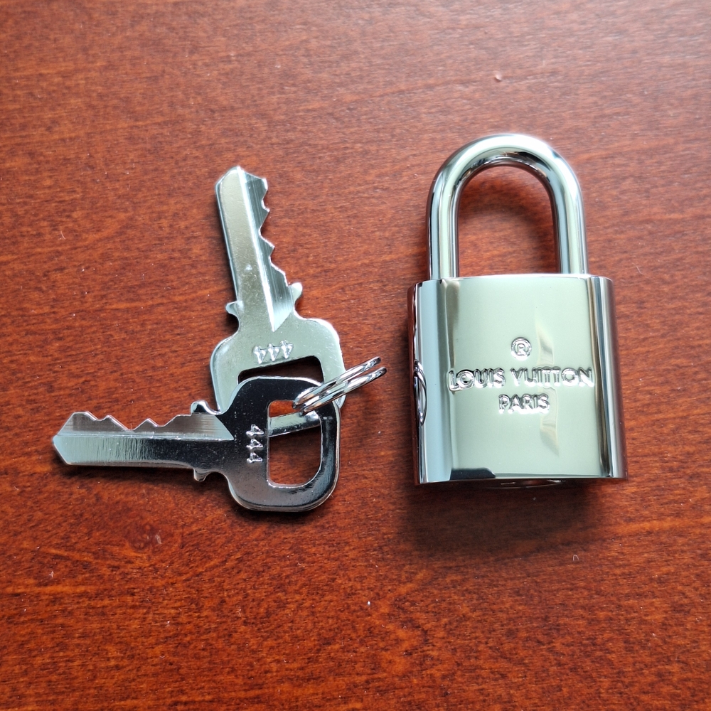Authentic Louis Vuitton Palladium Plated Padlock with Keys NWT